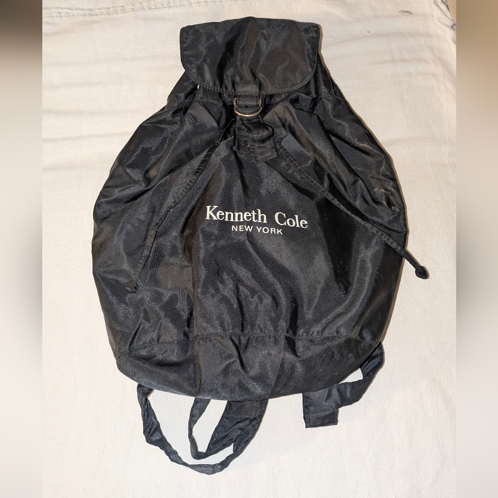 Kenneth Cole NY Black Nylon Backpack with Adjustable Straps